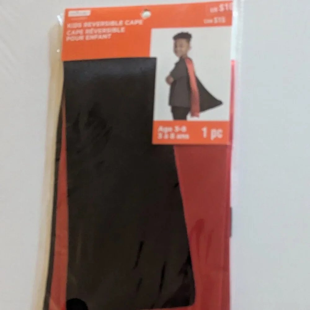 NWT Kids Red Black Satin Cape Super Hero Vampire Halloween Costume Michaels NEW
